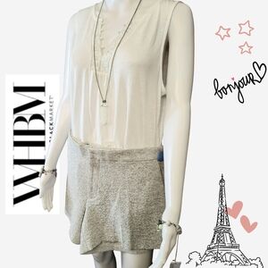 NWOT White and Gray WHBM Sleeveless Top Sz L